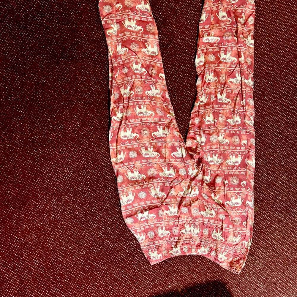 Lotus & Luna red elephant pants
